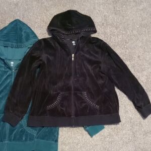 2 Velvety Hoodies with Studded Details